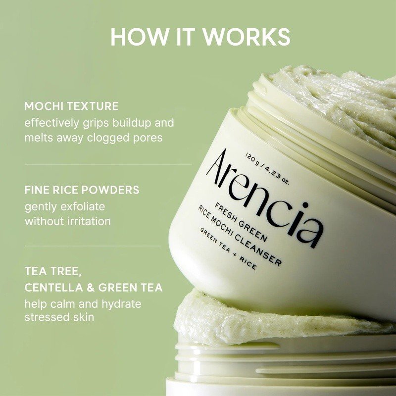 Arencia Fresh Green Rice Mochi Cleanser 120g - Image 2
