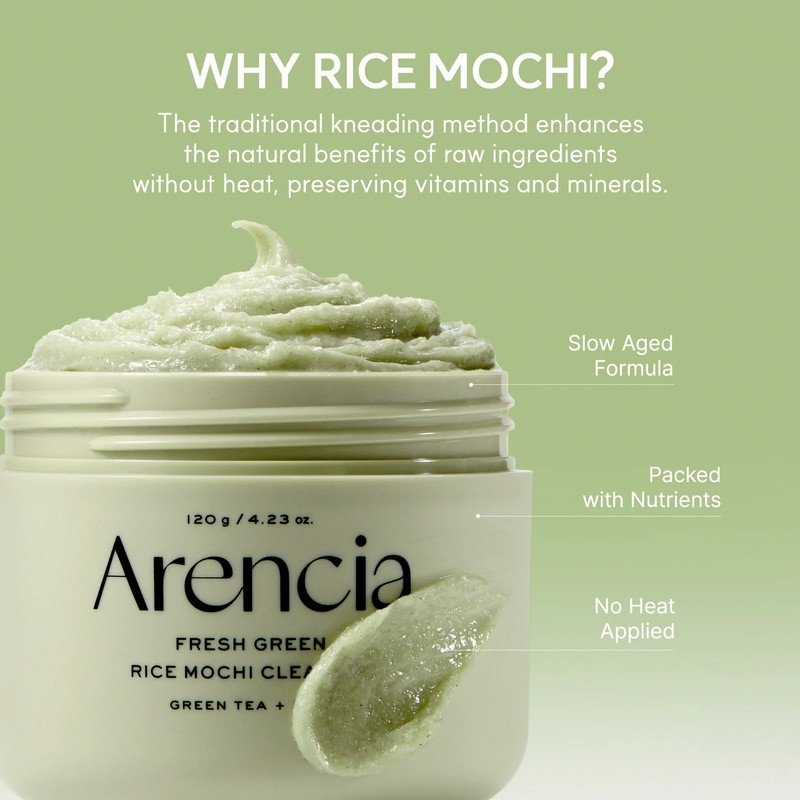 Arencia Fresh Green Rice Mochi Cleanser 120g - Image 3