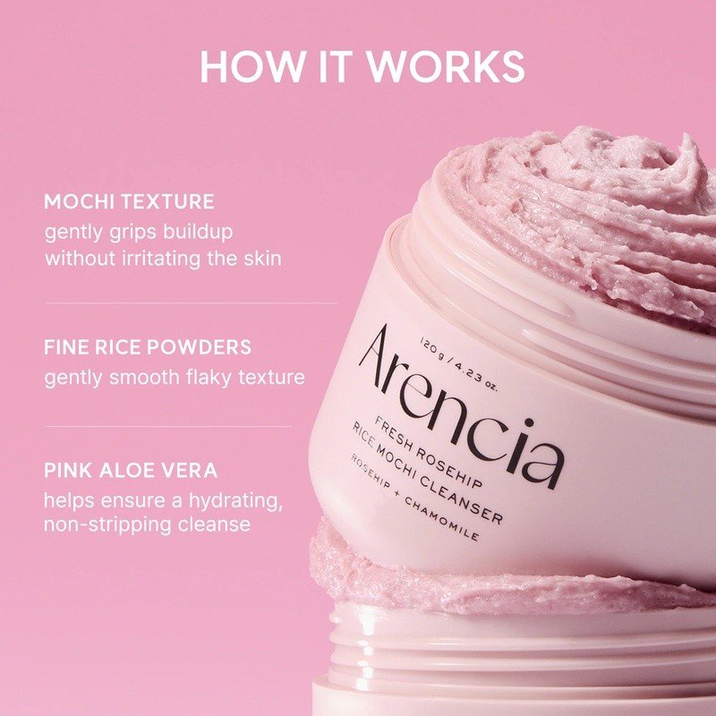 Arencia Fresh Rosehip Rice Mochi Cleanser - Image 3
